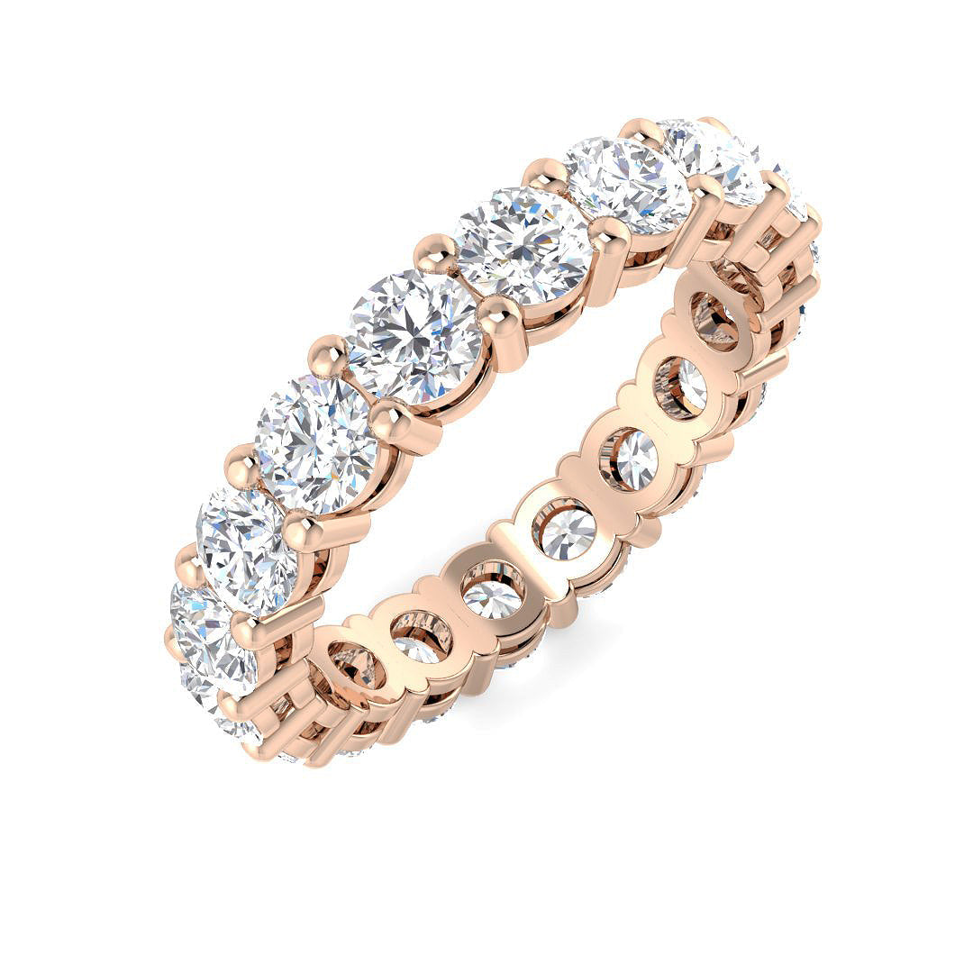 Round Diamond Full Eternity Ring in 10K/14K gold and platinum with certified lab-grown or natural diamonds