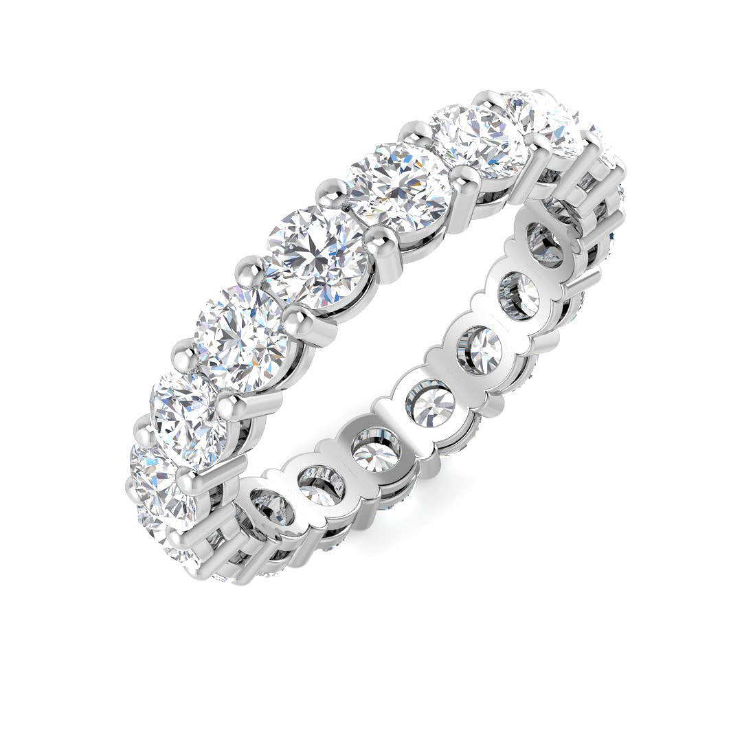 Round Diamond Full Eternity Ring in 10K/14K gold and platinum with certified lab-grown or natural diamonds
