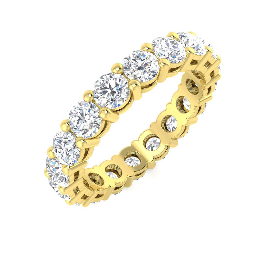 Round Diamond Full Eternity Ring in 10K/14K gold and platinum with certified lab-grown or natural diamonds
