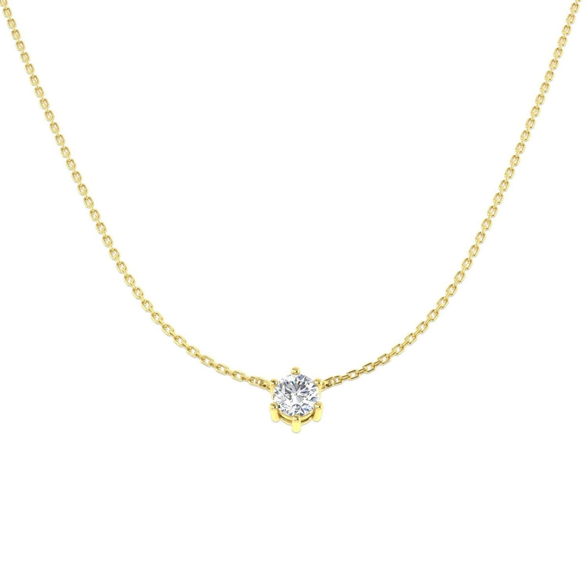 Minimal Diamond Necklace in 10K/14K gold and platinum with certified lab-grown or natural diamonds