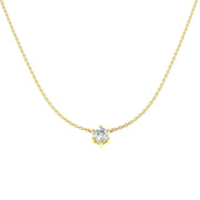 Minimal Diamond Necklace in 10K/14K gold and platinum with certified lab-grown or natural diamonds