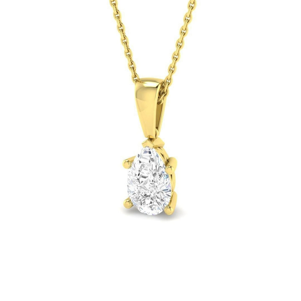 Lab Grown Oval Diamond Solitaire Pendant in 10K/14K gold and platinum with certified lab-grown or natural diamonds