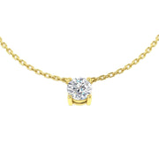 Floating Round Diamond Pendant Without Chain in in 10K/14K gold and platinum with certified lab-grown or natural diamonds
