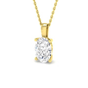 Lab Grown Oval Diamond Pendant in 10K/14K gold and platinum with certified lab-grown or natural diamonds