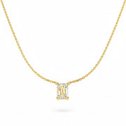 Lab Grown Emerald Cut Diamond Necklace in 10K/14K gold and platinum with certified lab-grown or natural diamonds