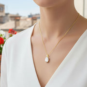 Lab Grown Oval Diamond Pendant in 10K/14K gold and platinum with certified lab-grown or natural diamonds