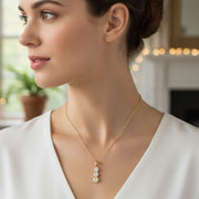 Lab Grown Three Stone Diamond Pendant Without Chain UK Hallmarked in 10K/14K gold and platinum with certified lab-grown or natural diamonds
