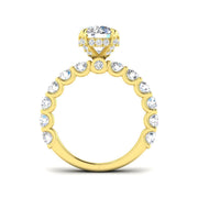 Round Diamond Engagement Ring with Side Stones in 10K/14K gold and platinum with certified lab-grown or natural diamonds