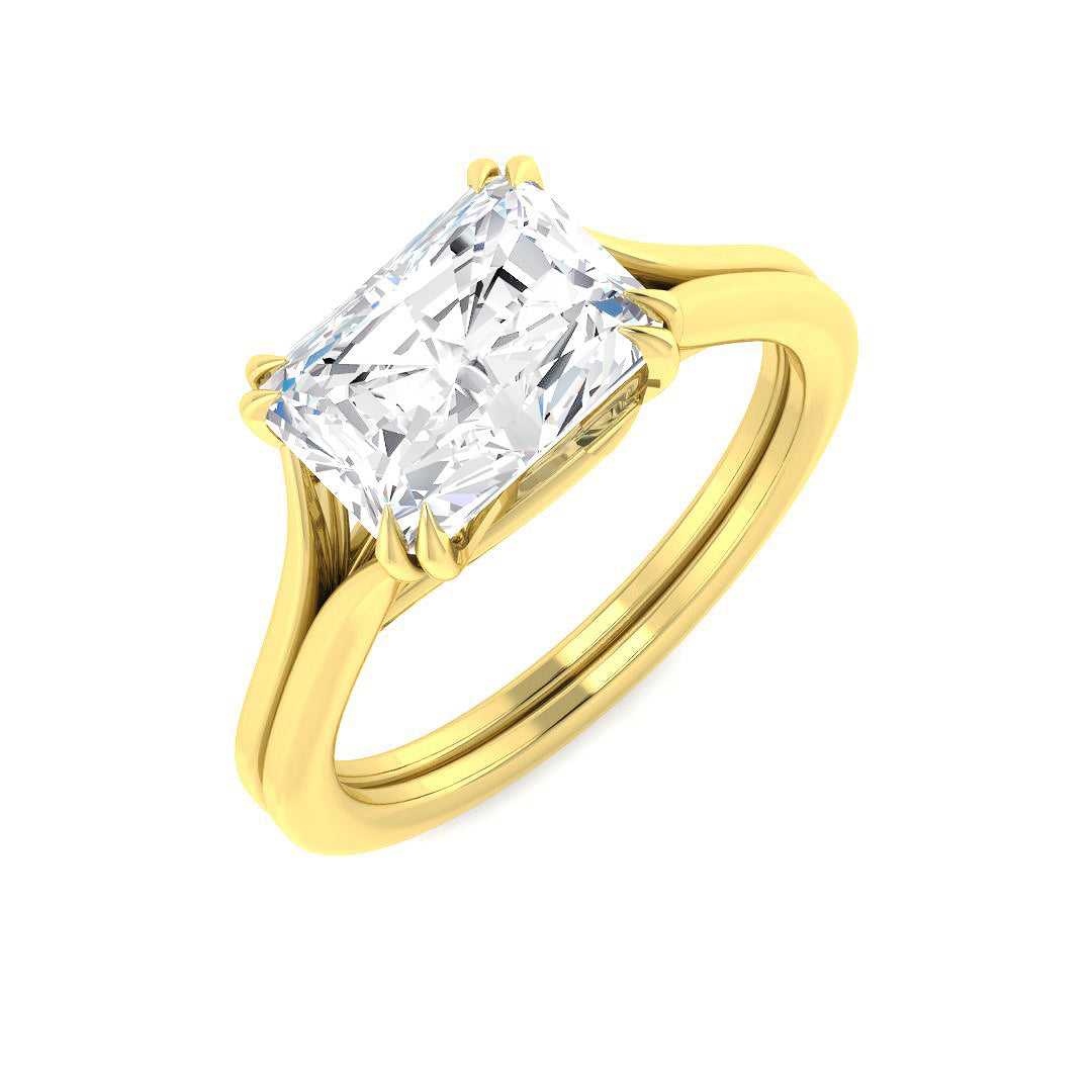 Radiant Cut Diamond Engagement Ring in 10K/14K gold and platinum with certified lab-grown or natural diamonds