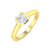 Round Diamond Bezel Set Solitaire Ring in 10K/14K gold and platinum with certified lab-grown or natural diamonds