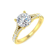 Everlight Diamond Engagement Ring with Split Shoulders in 10K/14K gold and platinum with certified lab-grown or natural diamonds