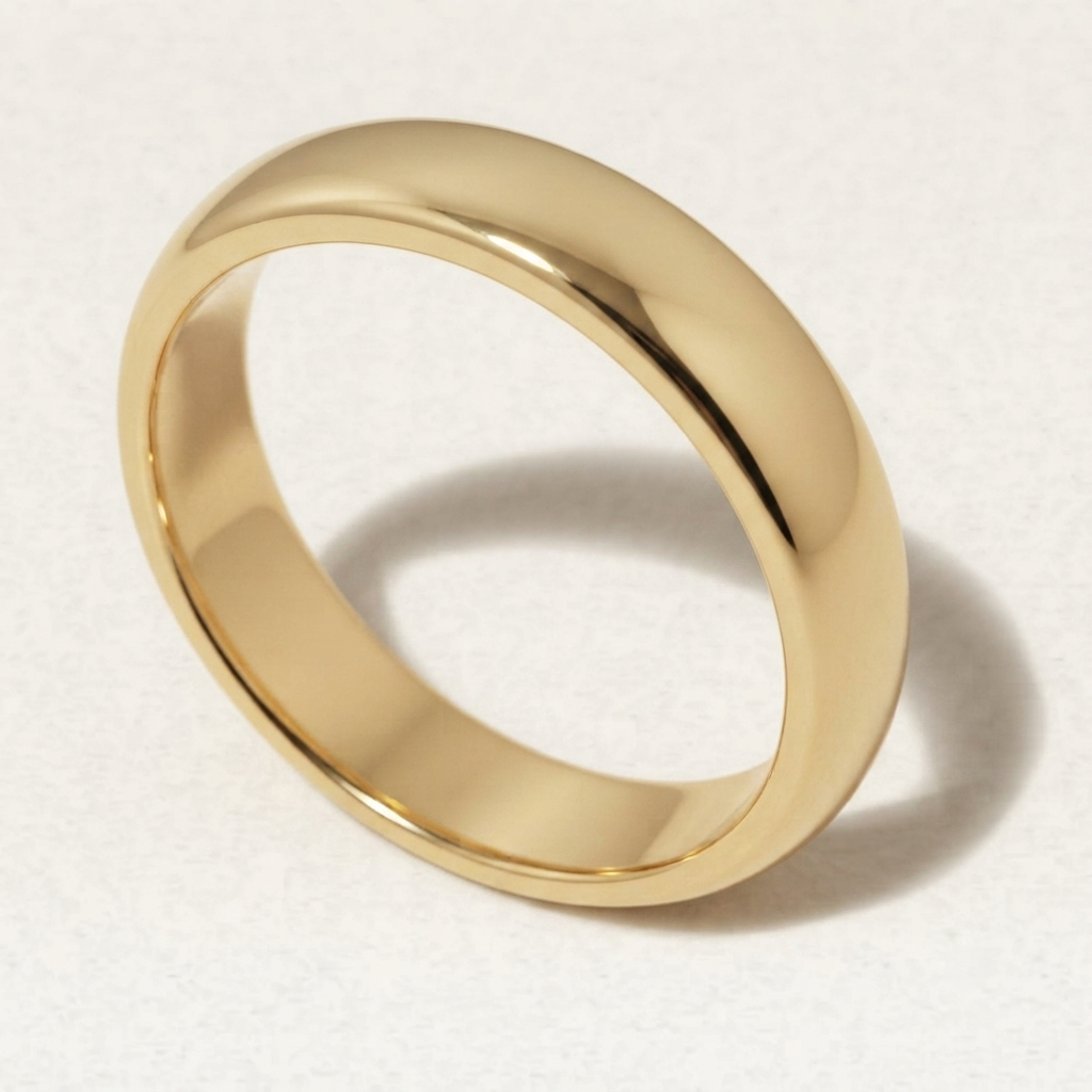 D Shape Plain Wedding Band for Women in 10K/14K gold and platinum with certified lab-grown or natural diamonds