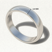 D Shape Plain Wedding Band for Women in 10K/14K gold and platinum with certified lab-grown or natural diamonds