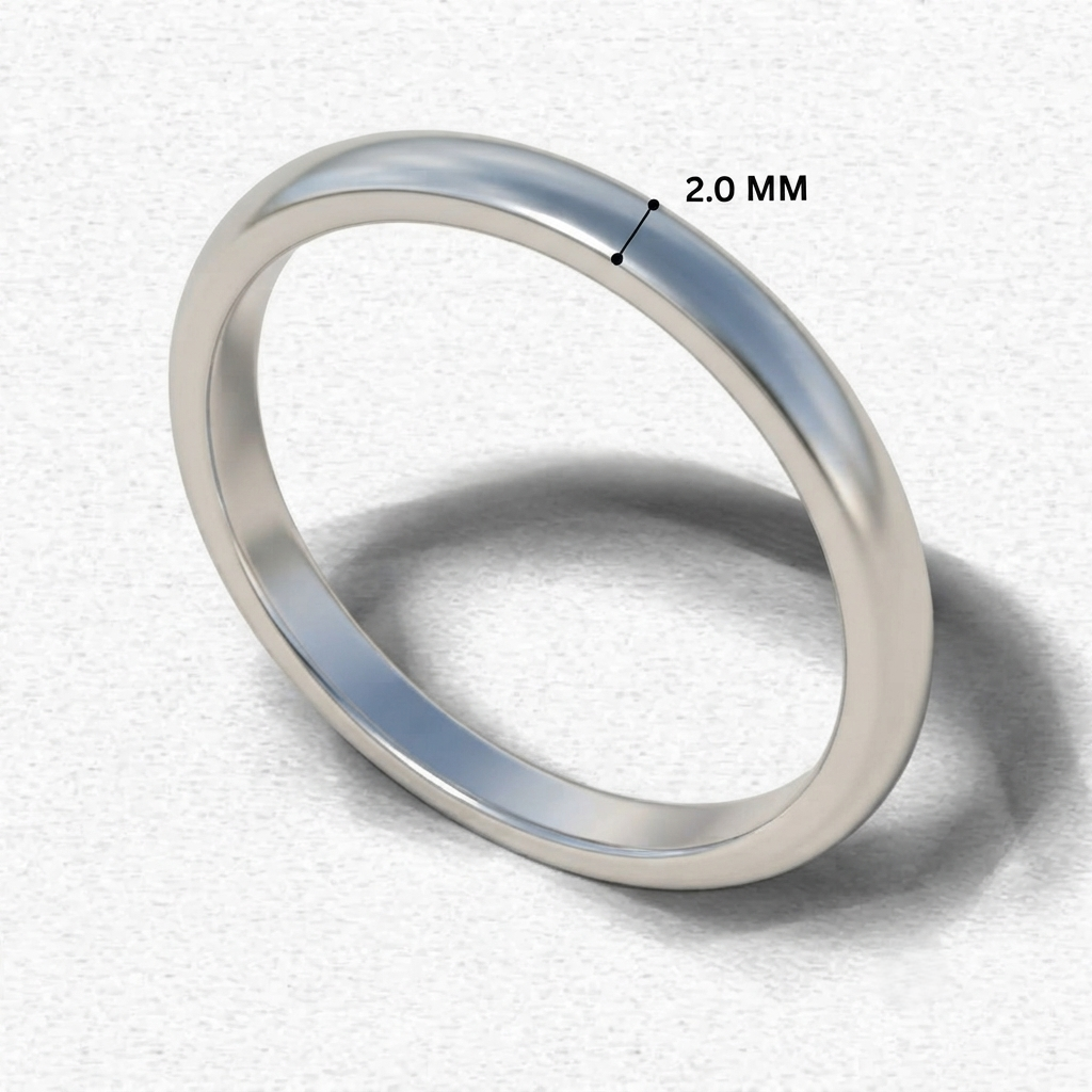 D Shape Plain Wedding Band for Women in 10K/14K gold and platinum with certified lab-grown or natural diamonds