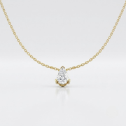 Lab Grown Pear Diamond Solitaire Necklace in 10K/14K gold and platinum with certified lab-grown or natural diamonds