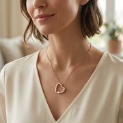 Heart-Shaped Diamond Necklace in 10K/14K gold and platinum with certified lab-grown or natural diamonds