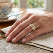 Multi-Row Round Natural Diamond Band Ring in 10K/14K gold and platinum with certified lab-grown or natural diamonds