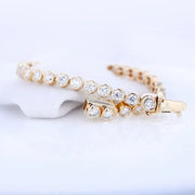 Bezel Set Diamond Tennis Bracelet in 10K/14K gold and platinum with certified lab-grown or natural diamonds