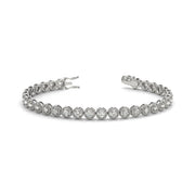 Bezel Set Rope Design Round Brilliant Diamond Tennis Bracelet in Gold or in 10K/14K gold and platinum with certified lab-grown or natural diamonds