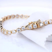 Bezel Set Diamond Tennis Bracelet in 10K/14K gold and platinum with certified lab-grown or natural diamonds
