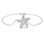 Natural Diamond Starfish Bracelet in 10K/14K gold and platinum with certified lab-grown or natural diamonds