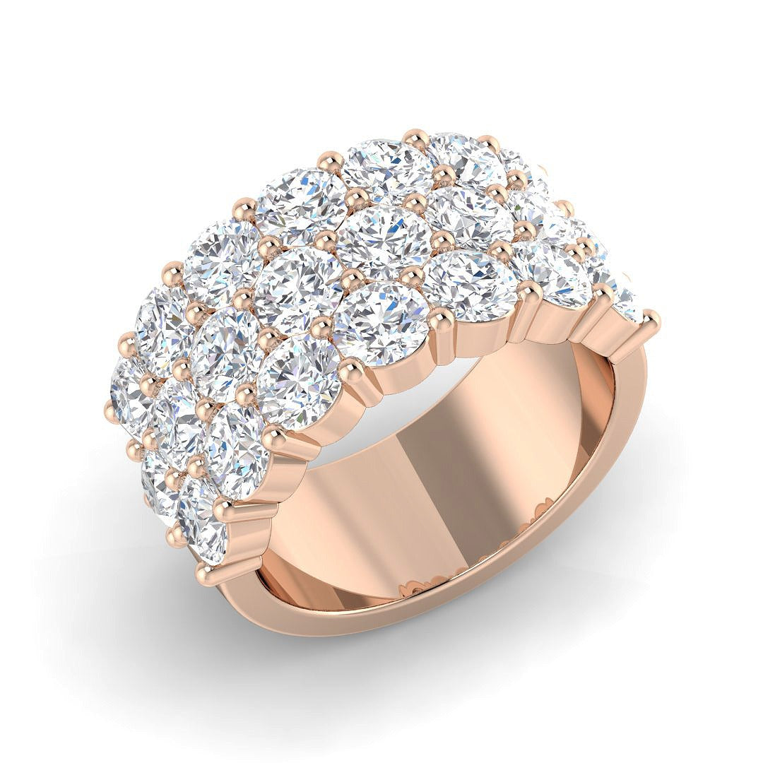 Diamond Half Eternity Ring in 10K/14K gold and platinum with certified lab-grown or natural diamonds