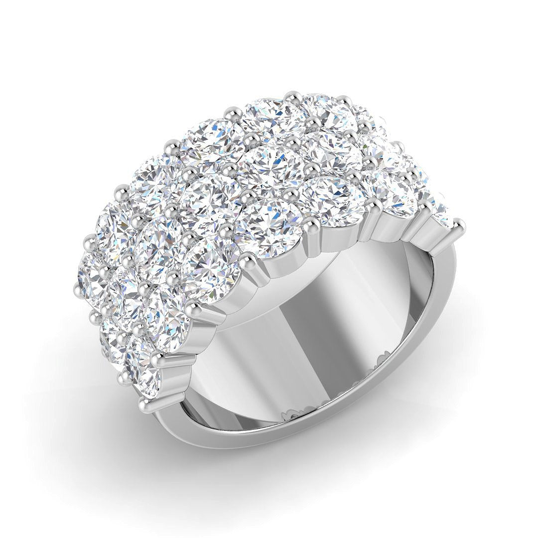 Diamond Half Eternity Ring in 10K/14K gold and platinum with certified lab-grown or natural diamonds