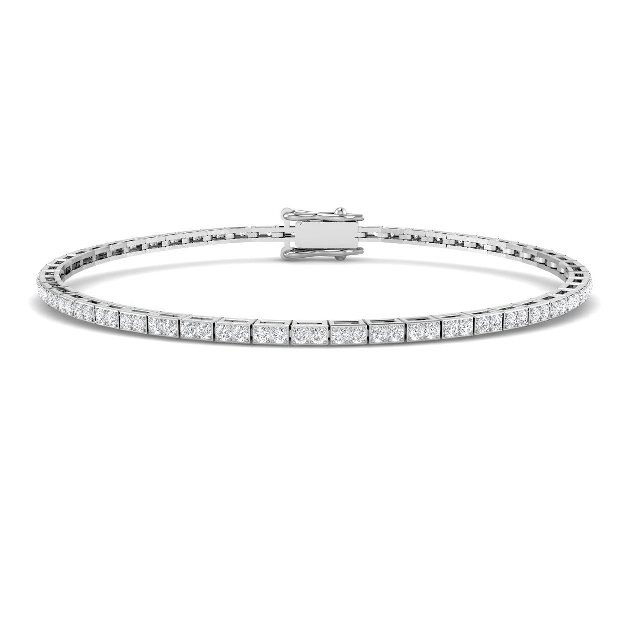 Platinum Lab Grown Round Diamond Tennis Bracelet in 10K/14K gold and platinum with certified lab-grown or natural diamonds