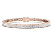 Channel Set Princess Cut Natural Diamond Link Tennis Bracelet with Box Clasp in 10K/14K gold and platinum with certified lab-grown or natural diamonds