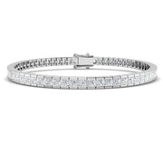 Channel Set Princess Cut Natural Diamond Link Tennis Bracelet with Box Clasp in 10K/14K gold and platinum with certified lab-grown or natural diamonds
