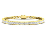 Channel Set Princess Cut Natural Diamond Link Tennis Bracelet with Box Clasp in 10K/14K gold and platinum with certified lab-grown or natural diamonds