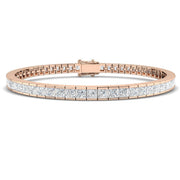 Channel Set Princess Cut Natural Diamond Link Tennis Bracelet with Box Clasp in 10K/14K gold and platinum with certified lab-grown or natural diamonds