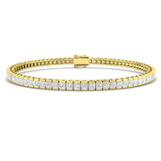 Channel Set Princess Cut Natural Diamond Link Tennis Bracelet with Box Clasp in 10K/14K gold and platinum with certified lab-grown or natural diamonds