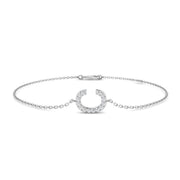 Initial C Letter Round Lab Grown Diamond Chain Bracelet Pave Set in 10K/14K gold and platinum with certified lab-grown or natural diamonds