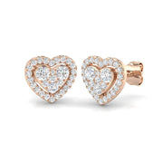 Natural/Lab Grown Diamond Cluster Earring /Hallmarked in 10K/14K gold and platinum with certified lab-grown or natural diamonds