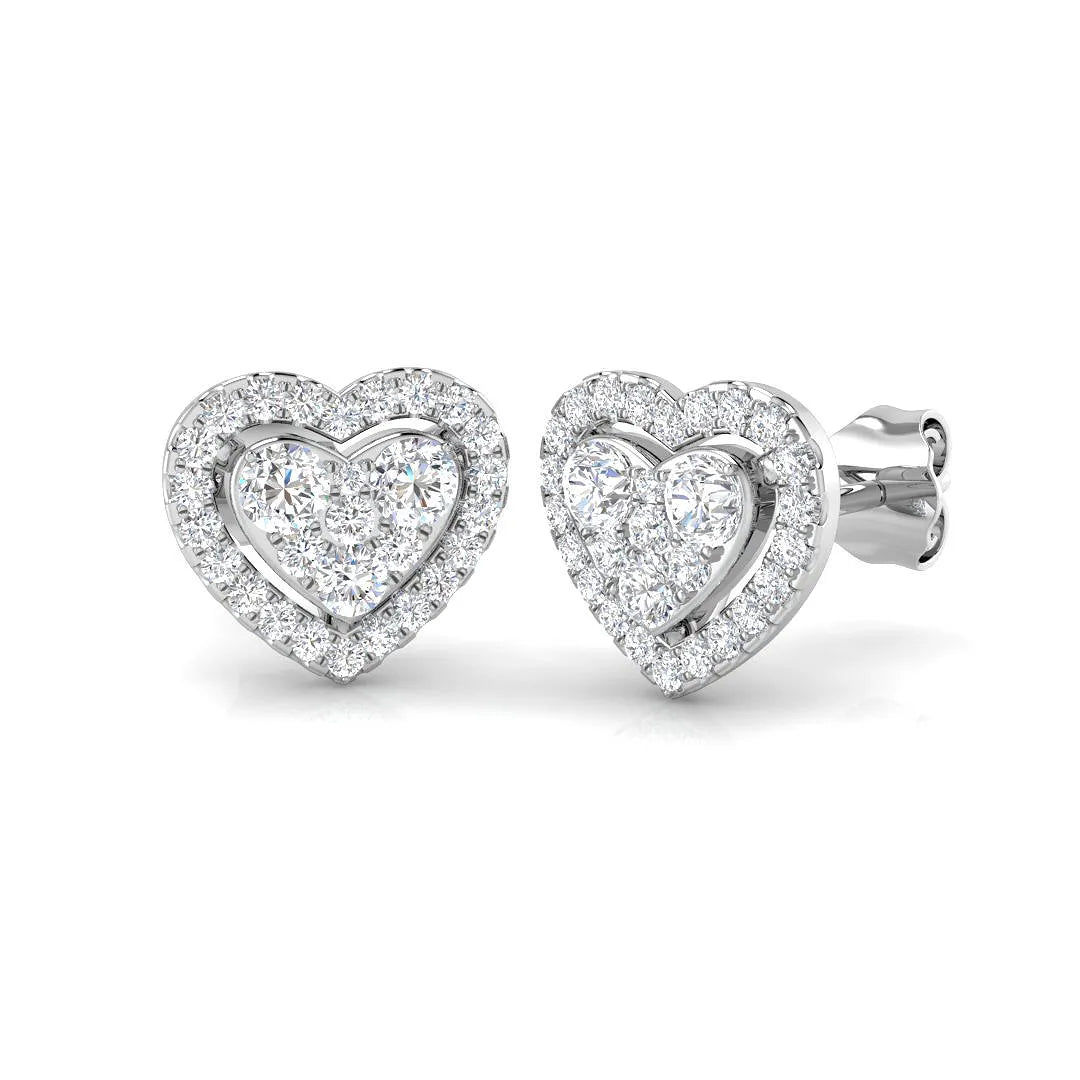Natural/Lab Grown Diamond Cluster Earring /Hallmarked in 10K/14K gold and platinum with certified lab-grown or natural diamonds