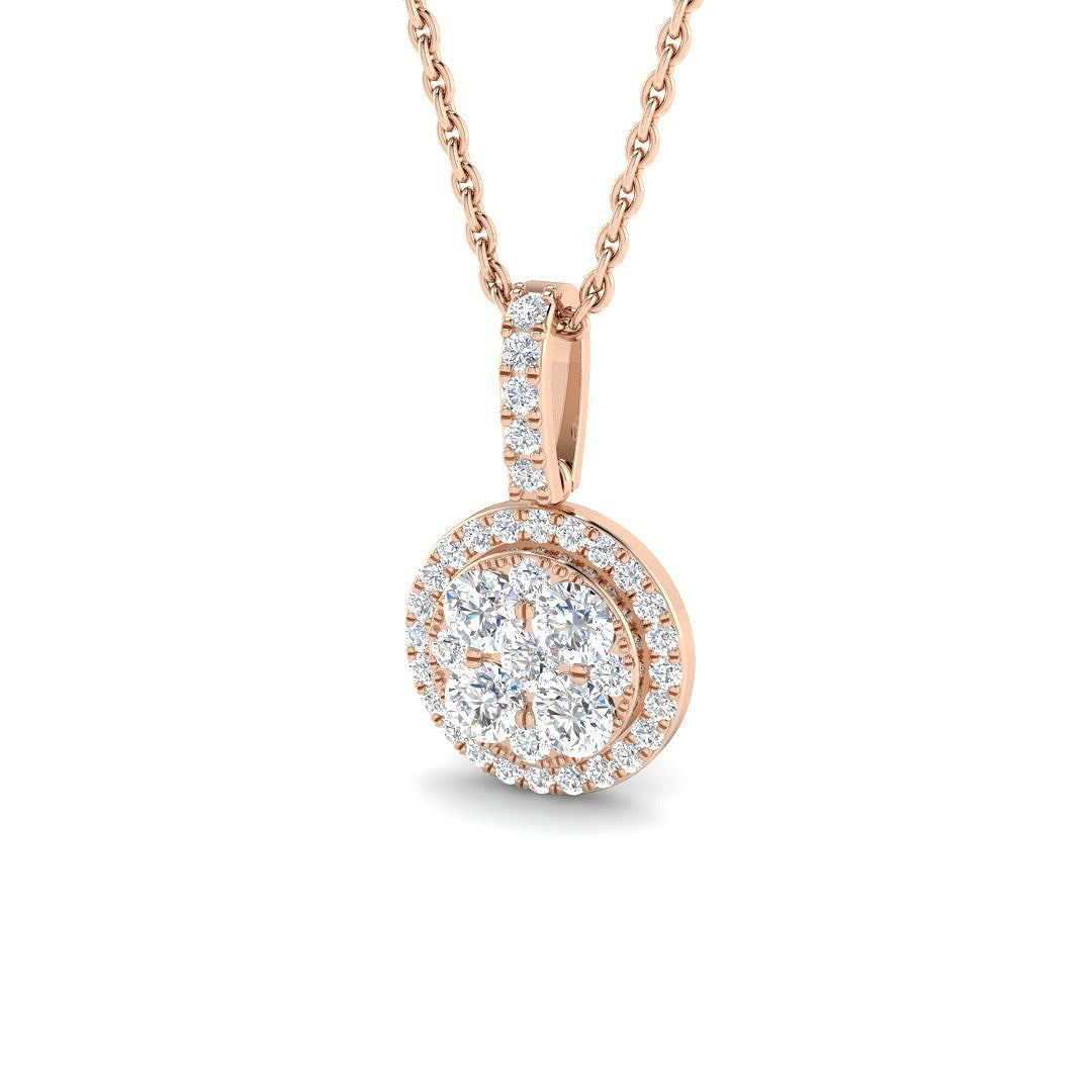 Cluster Diamond Pendant 0.33ct in 10K/14K gold and platinum with certified lab-grown or natural diamonds