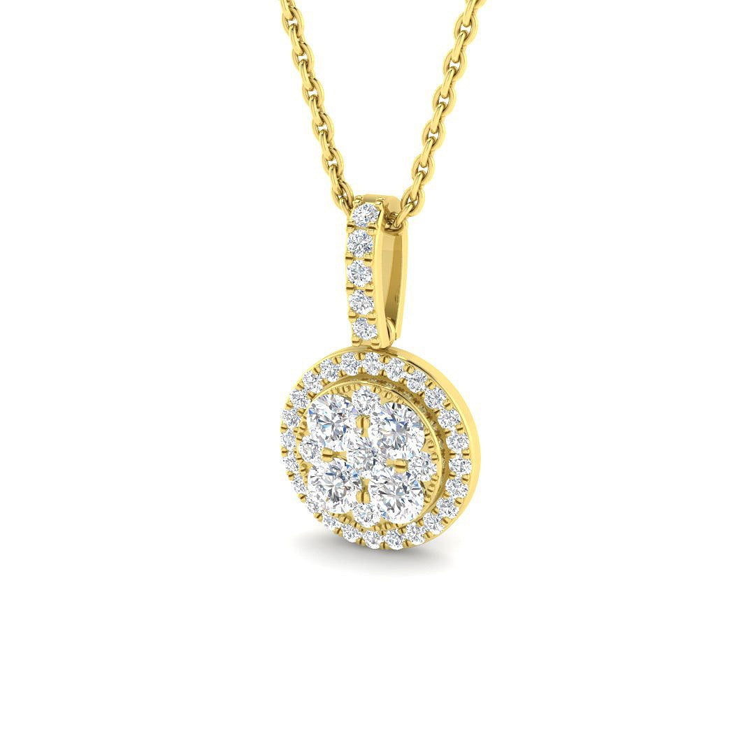 Cluster Diamond Pendant 0.33ct in 10K/14K gold and platinum with certified lab-grown or natural diamonds
