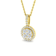 Cluster Diamond Pendant 0.33ct in 10K/14K gold and platinum with certified lab-grown or natural diamonds