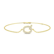 Lab Created Round Cut Pave Set Diamond Alphabet Q Letter Chain Bracelet in 10K/14K gold and platinum with certified lab-grown or natural diamonds