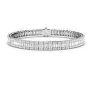 Luxury Natural or Lab Grown Baguette & Round Diamond Tennis Bracelet in 10K/14K gold and platinum with certified lab-grown or natural diamonds