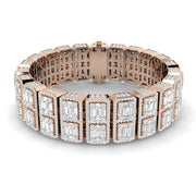Vintage Art Deco Diamond Bracelet with Baguette & Round Diamonds in 10K/14K gold and platinum with certified lab-grown or natural diamonds