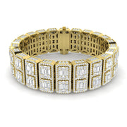 Vintage Art Deco Diamond Bracelet with Baguette & Round Diamonds in 10K/14K gold and platinum with certified lab-grown or natural diamonds