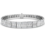 Vintage Diamond Tennis Bracelet with Baguette & Round Brilliant Diamonds in 10K/14K gold and platinum with certified lab-grown or natural diamonds