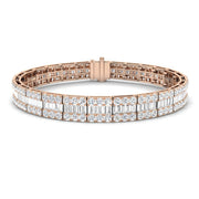 Luxury Natural or Lab Grown Baguette & Round Diamond Tennis Bracelet in 10K/14K gold and platinum with certified lab-grown or natural diamonds