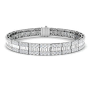 Luxury Natural or Lab Grown Baguette & Round Diamond Tennis Bracelet in 10K/14K gold and platinum with certified lab-grown or natural diamonds