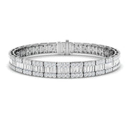 Luxury Natural or Lab Grown Baguette & Round Diamond Tennis Bracelet in 10K/14K gold and platinum with certified lab-grown or natural diamonds