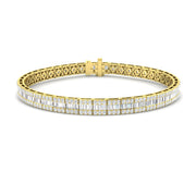 Luxury Natural or Lab Grown Baguette & Round Diamond Tennis Bracelet in 10K/14K gold and platinum with certified lab-grown or natural diamonds