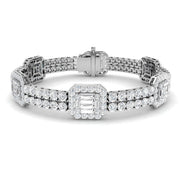 Luxury Round & Baguette Natural Diamond Bracelet in 10K/14K gold and platinum with certified lab-grown or natural diamonds