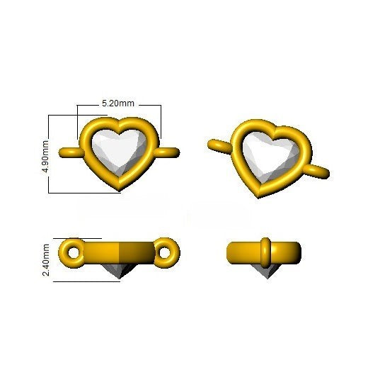 Diamond Bracelet Heart Cut Diamond Charm Bracelet in 10K/14K gold and platinum with certified lab-grown or natural diamonds